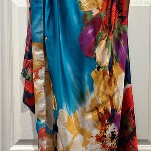 Scarpa Blue Pink Maxi Wrap Scarf Resort Wear